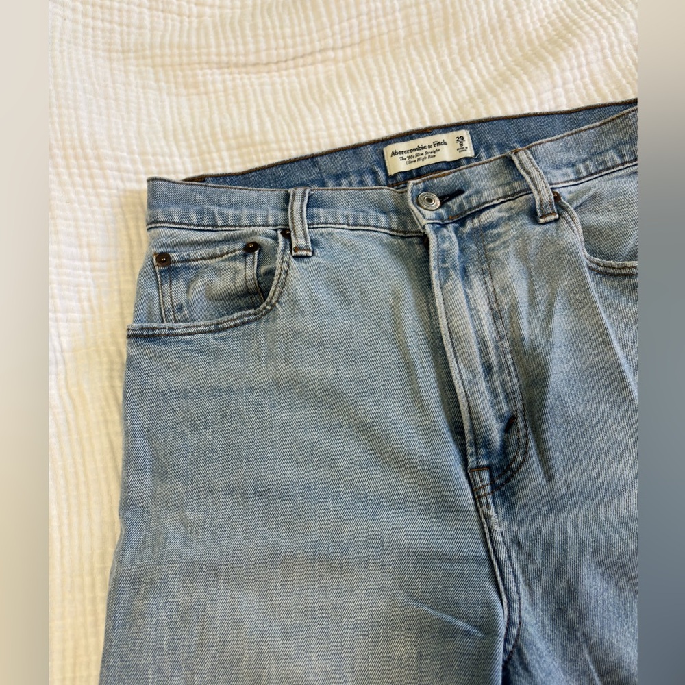 Abercrombie & Fitch Women's Curve Love Slim Straight Ultra High Rise Jeans